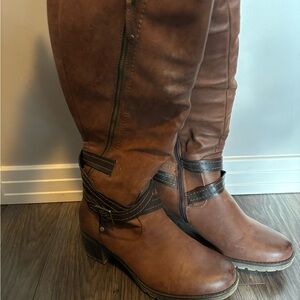 Brown high boots